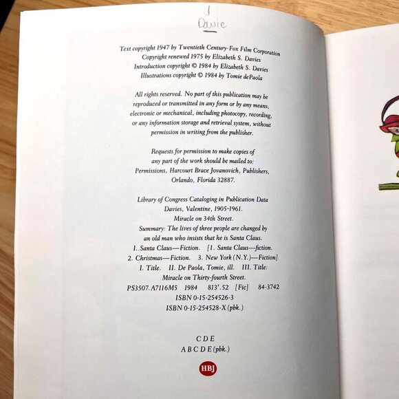 Miracle On 34th Street Hardcover Book 1984 Tomie DePaola Santa Claus Xmas - Picture 6 of 11